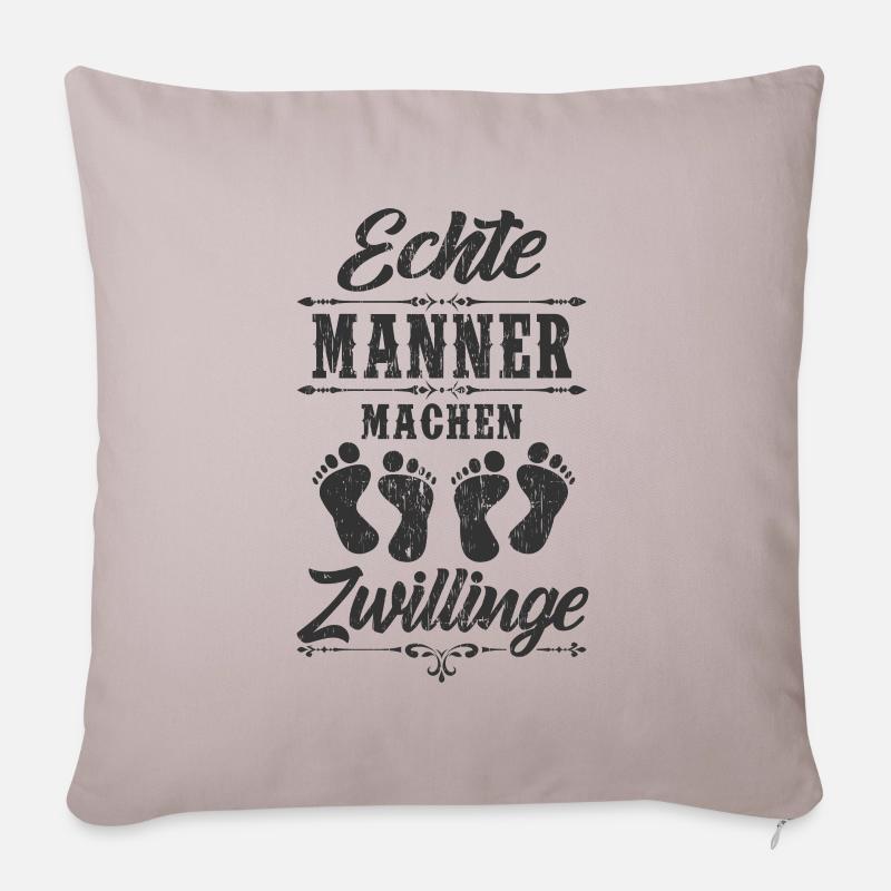 Zwillinge - Sofakissenbezug 45 x 45 cm - helles Taupe