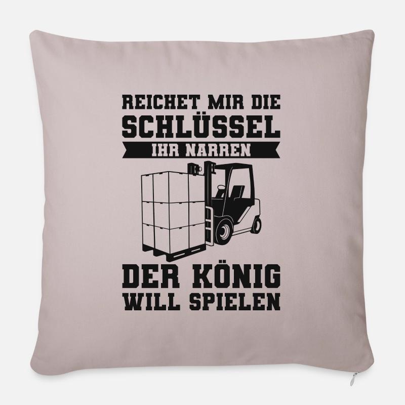 Gabelstapler - Sofakissenbezug 45 x 45 cm - helles Taupe
