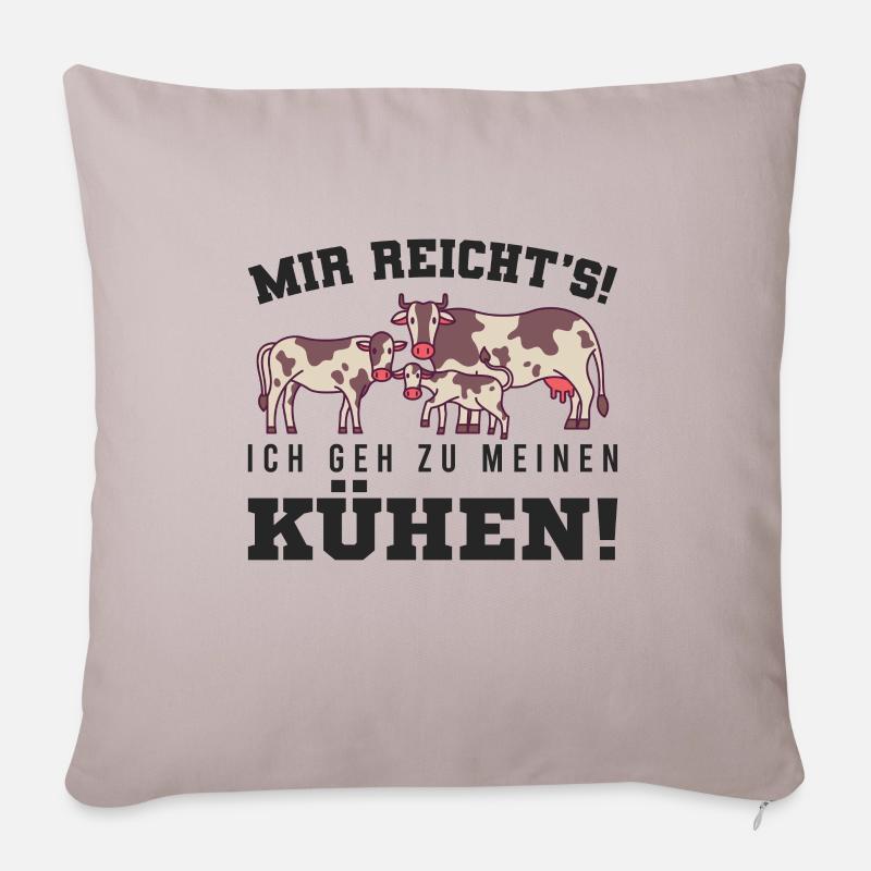 Kühe - Sofakissenbezug 45 x 45 cm - helles Taupe