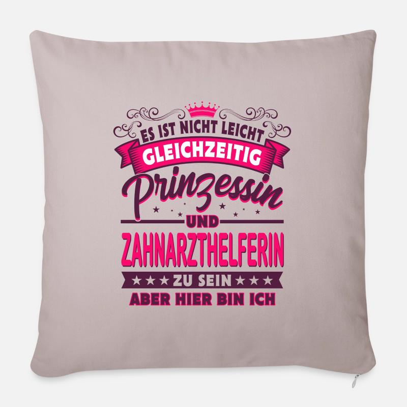 Zahnarzthelferin - Sofakissenbezug 45 x 45 cm - helles Taupe