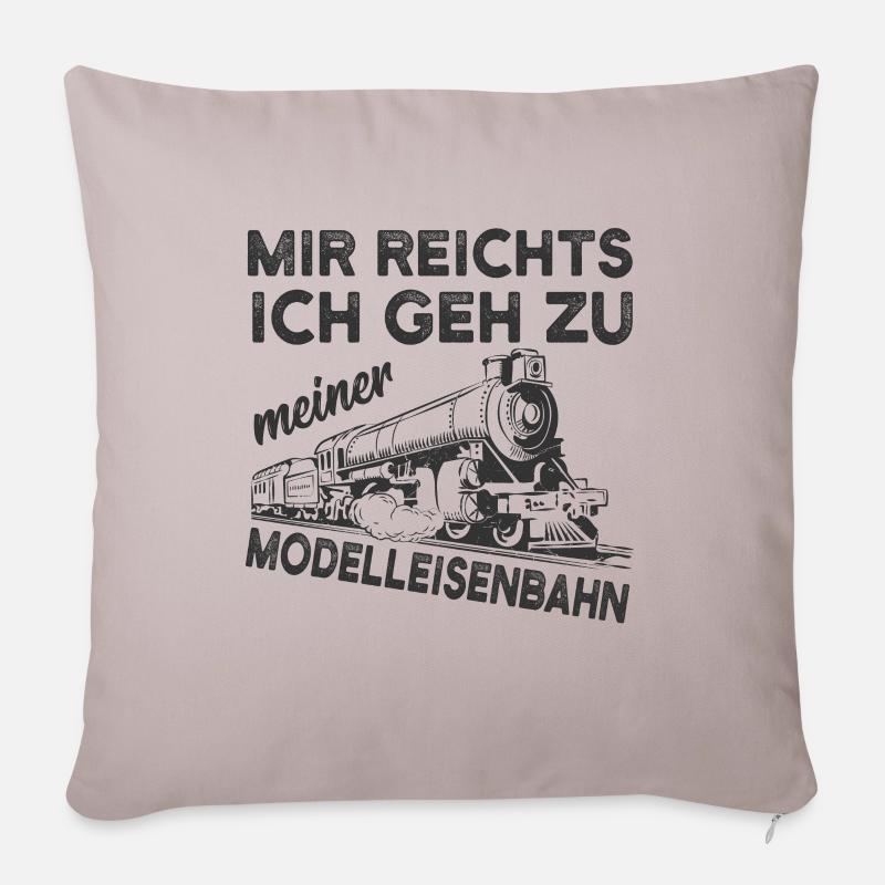 Modelleisenbahn - Sofakissenbezug 45 x 45 cm - helles Taupe