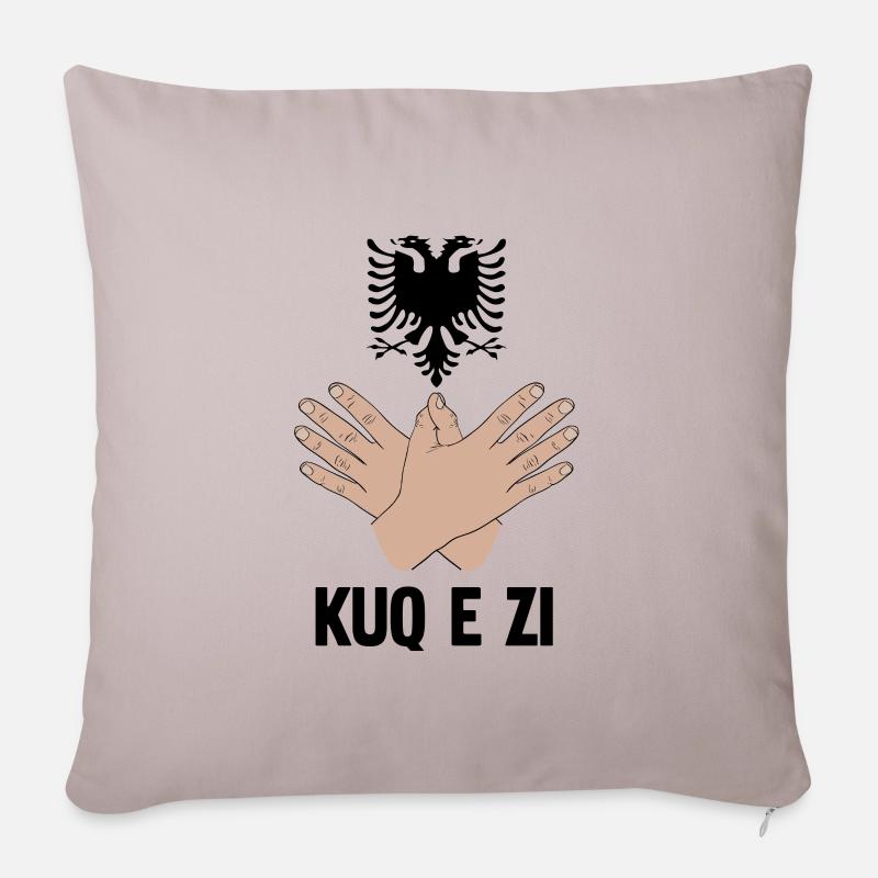 Albanien Adler Handzeichen Kosovar Kuq E zi - Sofakissenbezug 45 x 45 cm - helles Taupe