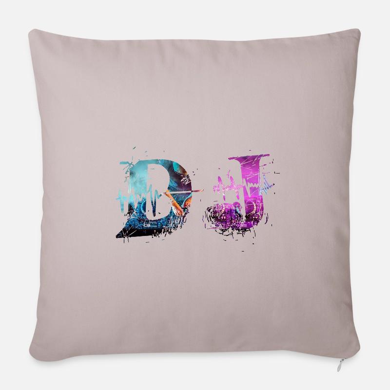 DJ Music Deejay - Sofakissenbezug 45 x 45 cm - helles Taupe