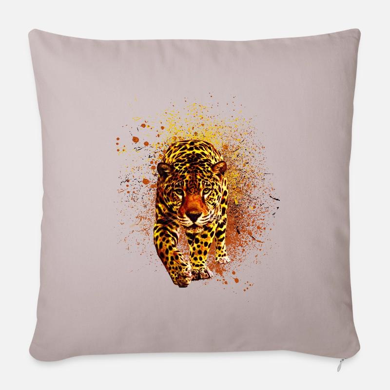 Leopard - Sofakissenbezug 45 x 45 cm - helles Taupe