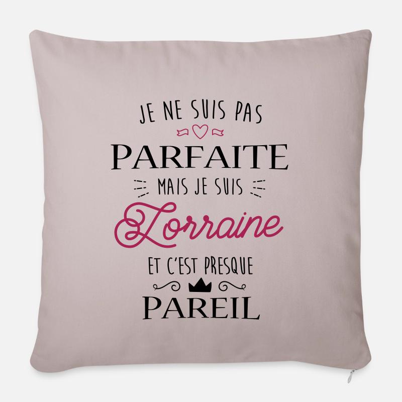 Lorraine Parfaite - Housse de coussin décorative 45 x 45 cm - taupe clair