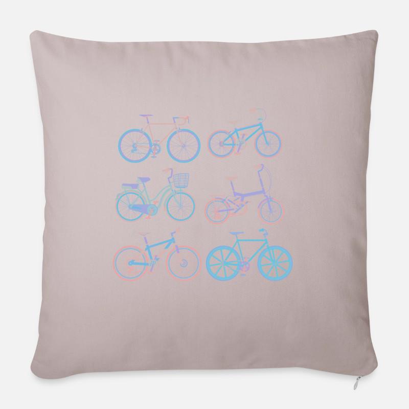 Fahrrad - Sofakissenbezug 45 x 45 cm - helles Taupe
