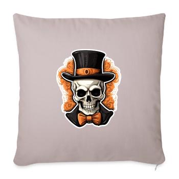 Crâne d’Halloween - Housse de coussin décorative 45 x 45 cm - taupe clair - Devant