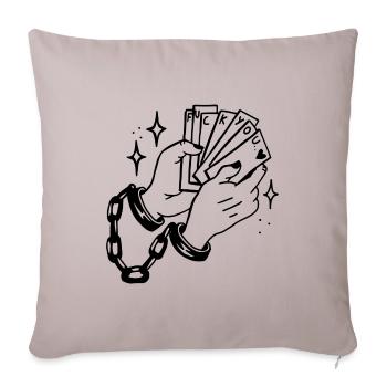 Idée cadeau "Fuck You" dans des mains - Housse de coussin décorative 45 x 45 cm - taupe clair - Devant