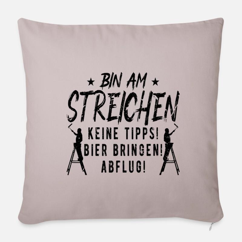 Maler Lackierer Spruch Lustig Meisterprüfung Maler - Sofakissenbezug 45 x 45 cm - helles Taupe