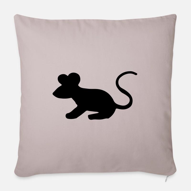 Ratte & Maus Design / rat & mouse / Geschenk - Sofakissenbezug 45 x 45 cm - helles Taupe
