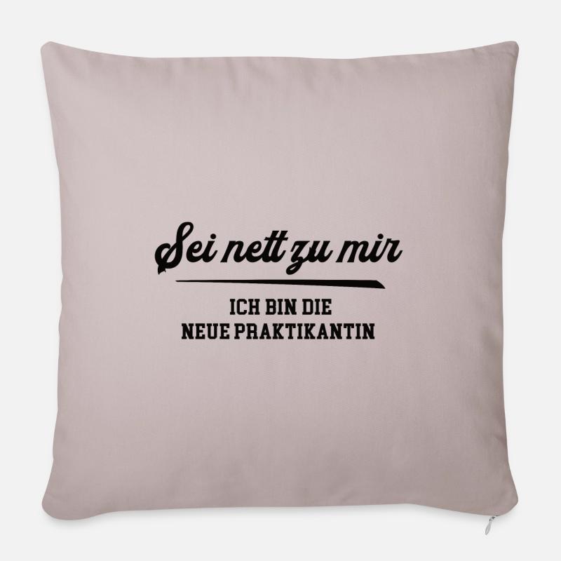 Praktikantin Start Praktikum Berufseinstieg Azubi - Sofakissenbezug 45 x 45 cm - helles Taupe