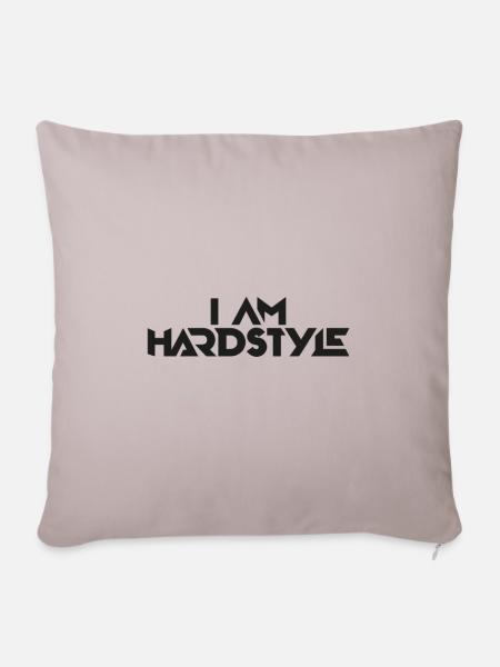 Ich bin ein Hardstyle-Typ - Sofakissenbezug 45 x 45 cm - helles Taupe