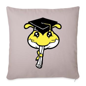Caterpillar High School Graduation Passed College Worm - Sofa pillowcase 17,3'' x 17,3'' (45 x 45 cm) - light taupe - Front