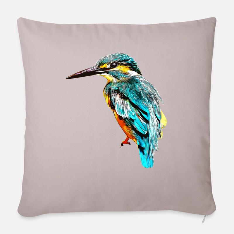 gxp eisvogel kingfisher vector art - Sofakissenbezug 45 x 45 cm - helles Taupe
