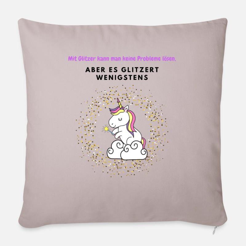 Glitzer - Sofakissenbezug 45 x 45 cm - helles Taupe
