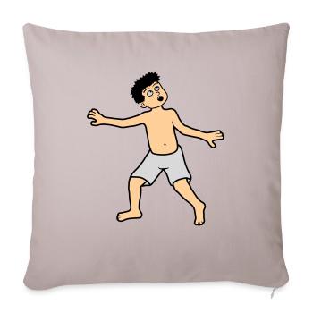 Boy is afraid - Sofa pillowcase 17,3'' x 17,3'' (45 x 45 cm) - light taupe - Front