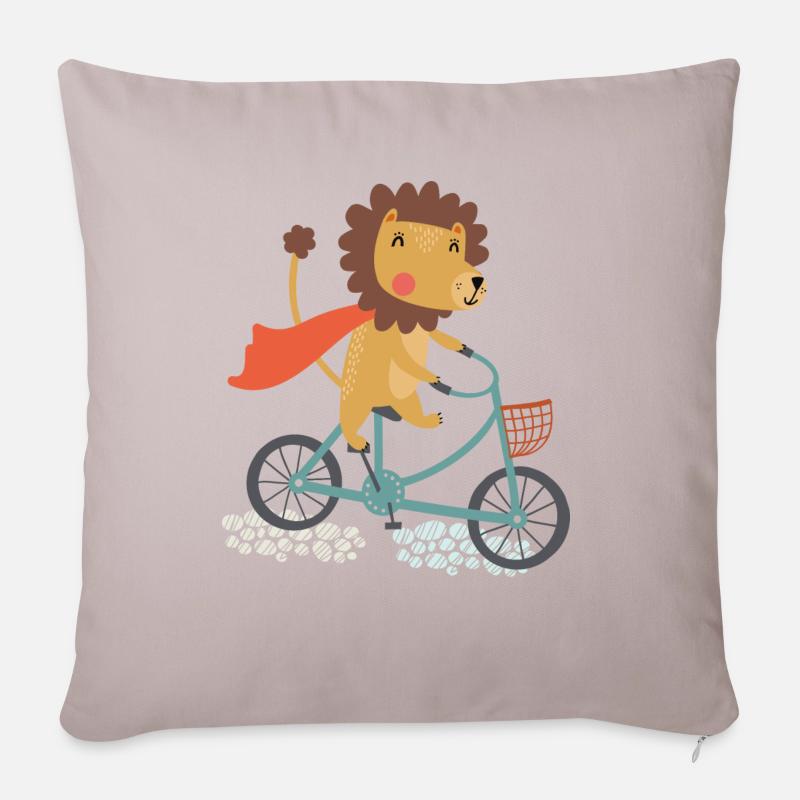 Fahrrad - Sofakissenbezug 45 x 45 cm - helles Taupe