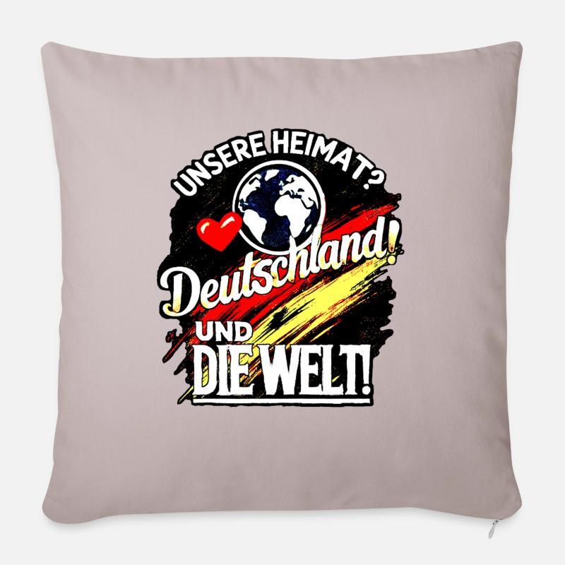 Unsere Heimat - Sofakissenbezug 45 x 45 cm - helles Taupe