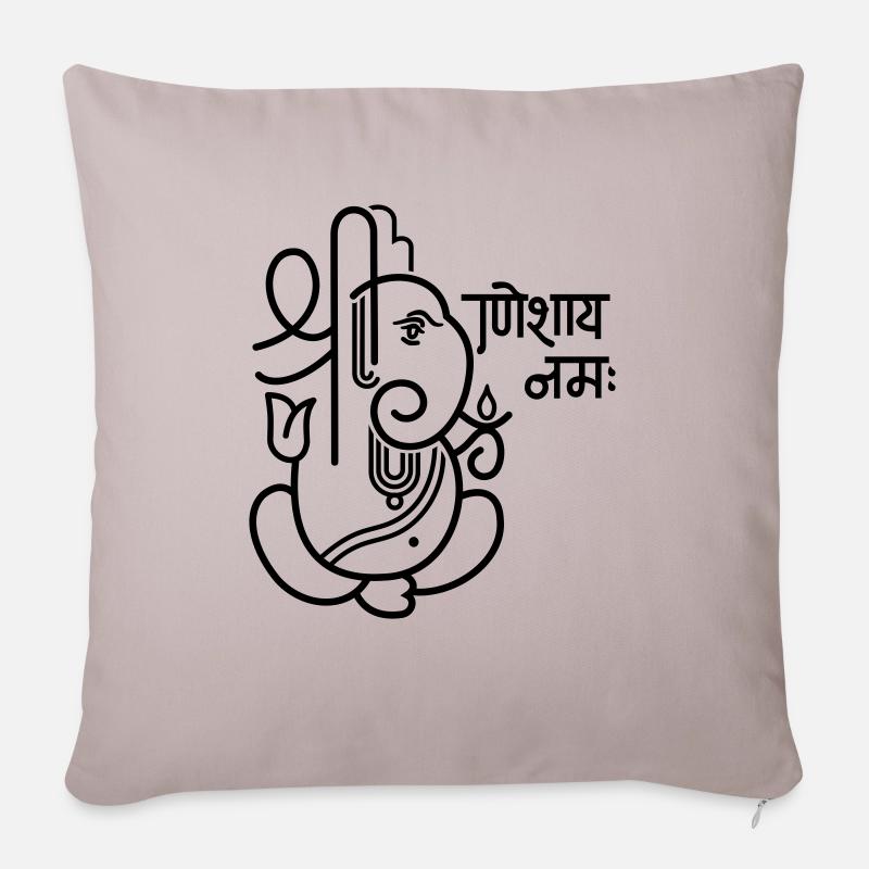 Ganesha Elefant (elephant) No.05_1c - Sofakissenbezug 45 x 45 cm - helles Taupe