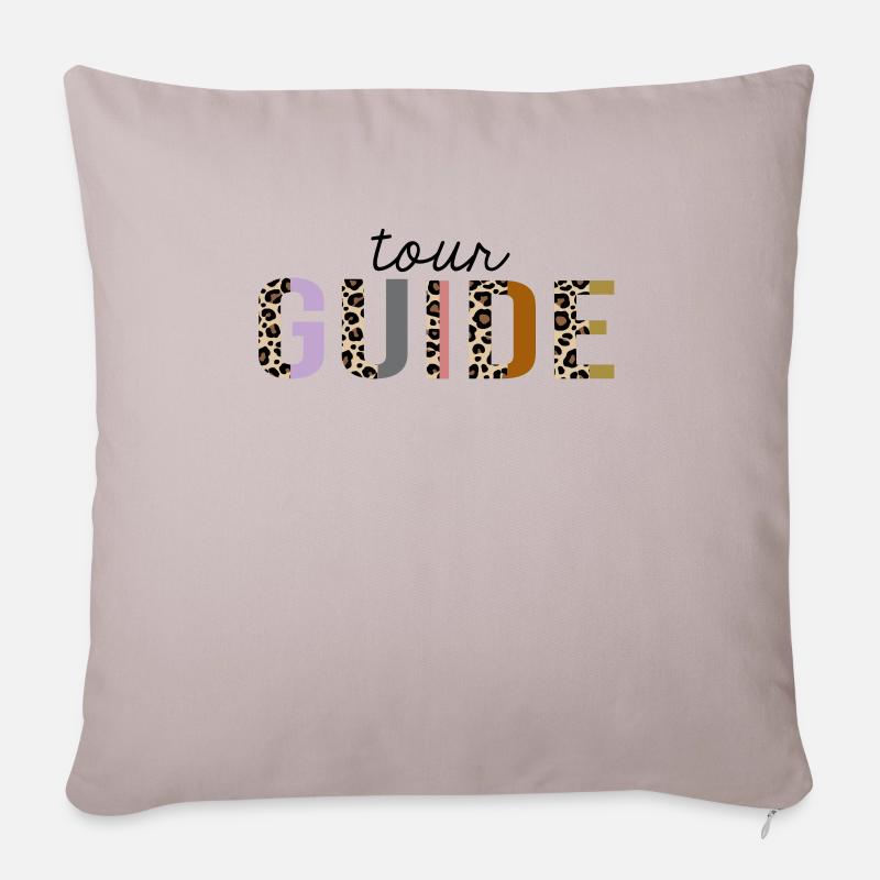 Reiseleiter Leopardenprint Lustig - Sofakissenbezug 45 x 45 cm - helles Taupe