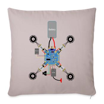 Copter Aufbau, FPV Copter FC, Esc, Motor, Drone - Sofakissenbezug 45 x 45 cm - helles Taupe - Vorne