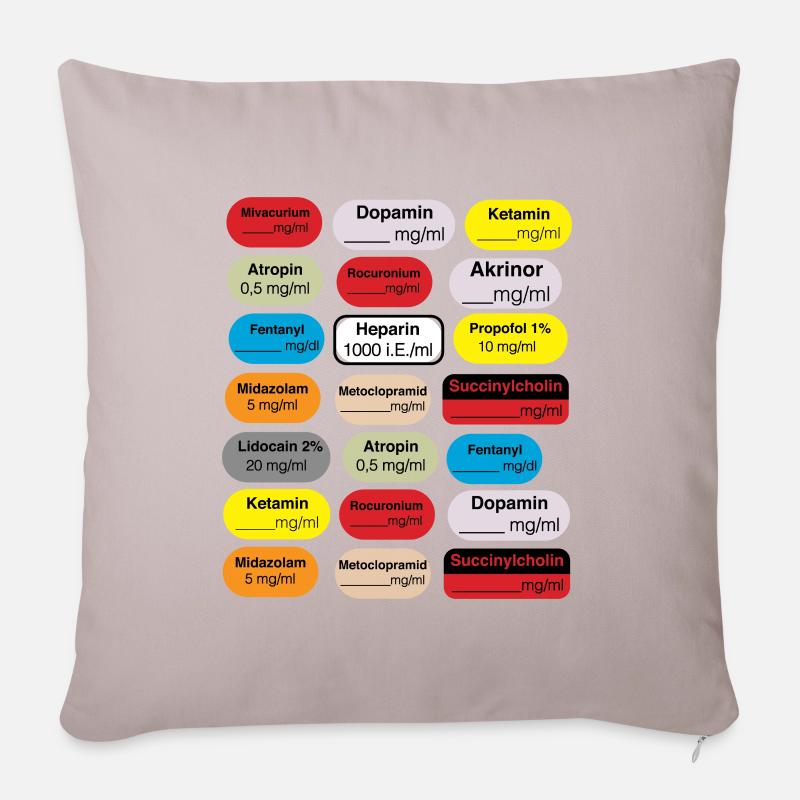 anaesthesie tags - Sofakissenbezug 45 x 45 cm - helles Taupe