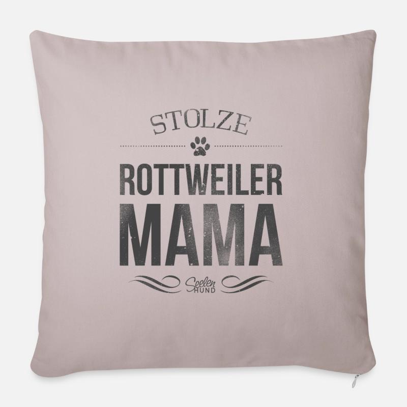Stolze Rottweiler-Mama - Sofakissenbezug 45 x 45 cm - helles Taupe