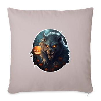 Loup-garou Halloween - Housse de coussin décorative 45 x 45 cm - taupe clair - Devant