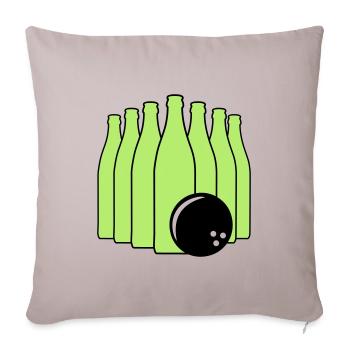 Beer bowling with bowling ball. bichrome. - Sofa pillowcase 17,3'' x 17,3'' (45 x 45 cm) - light taupe - Front