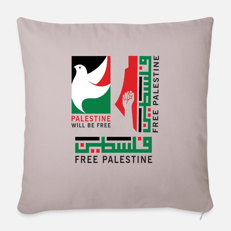 Free Palestine - will be free - Sofakissenbezug 45 x 45 cm - helles Taupe