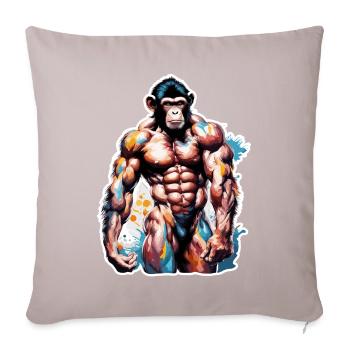 Bodybuilder / Sports / Fitness / Monkey / Muscles - Sofa pillowcase 17,3'' x 17,3'' (45 x 45 cm) - light taupe - Front