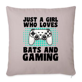 Gamer and Bats: Video Games and Nightlife - Sofa pillowcase 17,3'' x 17,3'' (45 x 45 cm) - light taupe - Front