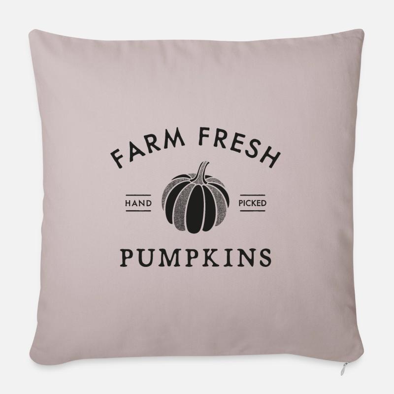 Pumpkins Kürbisse Farm Fresh Pumpkins - Sofakissenbezug 45 x 45 cm - helles Taupe