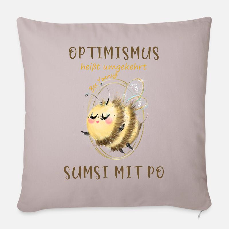 Biene Optimismus Sumsi mit Po - Sofakissenbezug 45 x 45 cm - helles Taupe