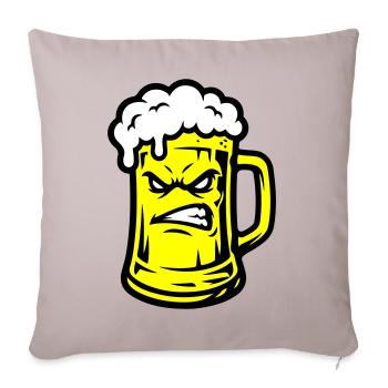 Bier Comic - Sofakissenbezug 45 x 45 cm - helles Taupe - Vorne