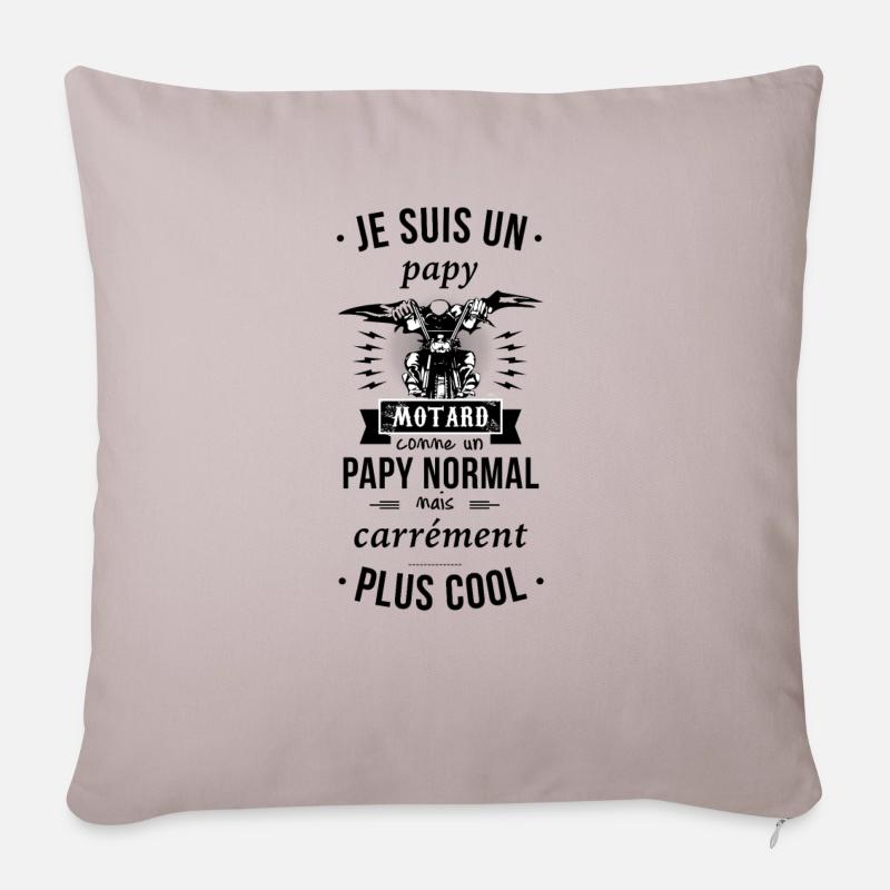 Papy motard - Housse de coussin décorative 45 x 45 cm - taupe clair