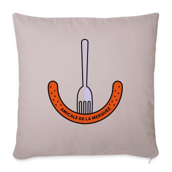 Amicale de la Merguez - Housse de coussin décorative 45 x 45 cm - taupe clair - Devant