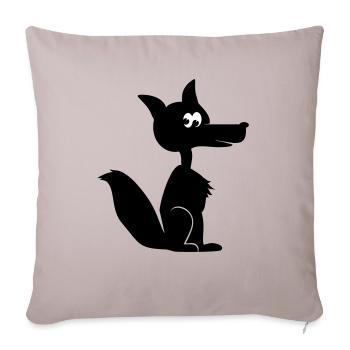 Renard coyote cayote 1c - Housse de coussin décorative 45 x 45 cm - taupe clair - Devant