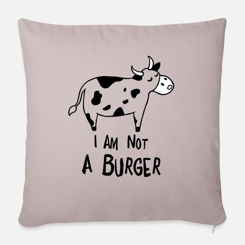 I am not a Burger - Ich bin kein Burger - Sofakissenbezug 45 x 45 cm - helles Taupe