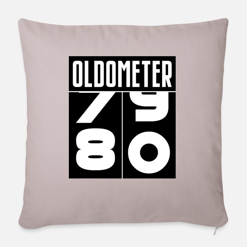 Oldometer 80. Geburtstag - Sofakissenbezug 45 x 45 cm - helles Taupe