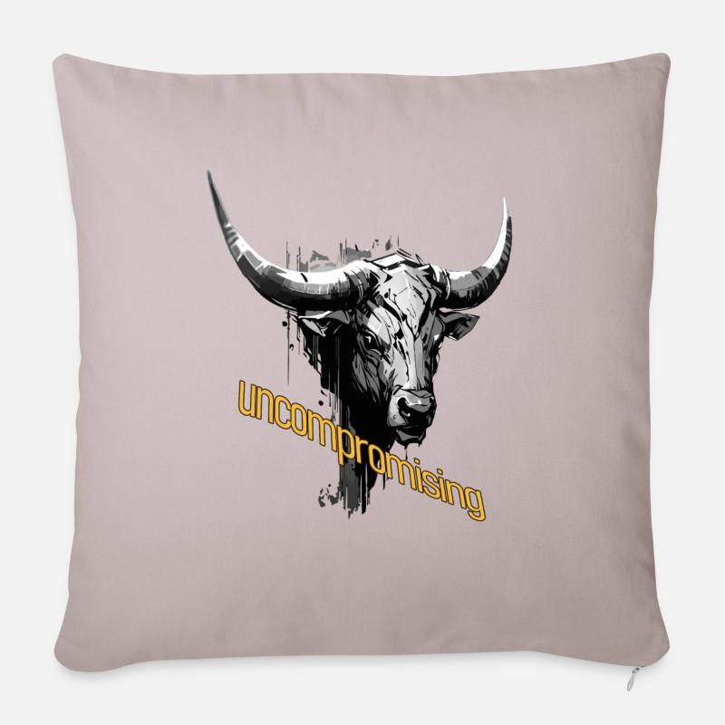 unnachgiebiger Stier - Sofakissenbezug 45 x 45 cm - helles Taupe