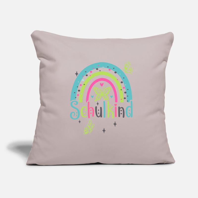 Schulkind 2024 Mädchen Regenbogen Einschulung 2024 Sofakissenbezug 45 x 45 cm