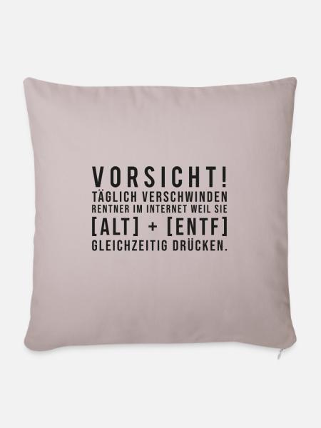 Rentner verschwinden im Internet - Sofakissenbezug 45 x 45 cm - helles Taupe