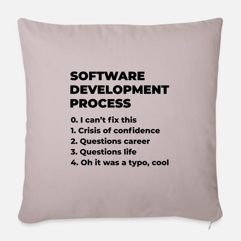 Software Development Process Programmer Coder Nerd - Sofakissenbezug 45 x 45 cm - helles Taupe