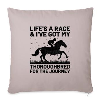 Courses de chevaux pur-sang Équitation Chevaux équestres - Housse de coussin décorative 45 x 45 cm - taupe clair - Devant