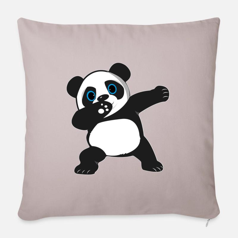 Dabbing Dab Dancing Panda - Sofakissenbezug 45 x 45 cm - helles Taupe