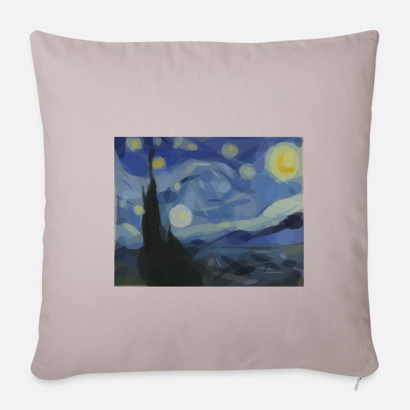 Sternennacht - Kreise und Ellipsen - Sofakissenbezug 45 x 45 cm - helles Taupe