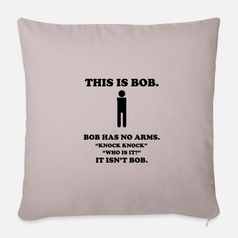 bob Lustige T-Shirts - Sofakissenbezug 45 x 45 cm - helles Taupe