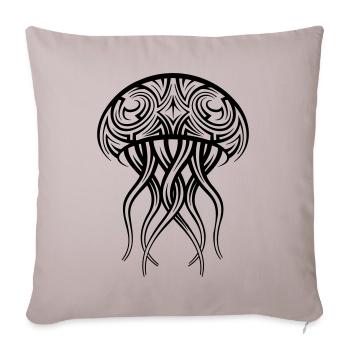 Tatouage tribal de méduse - Housse de coussin décorative 45 x 45 cm - taupe clair - Devant