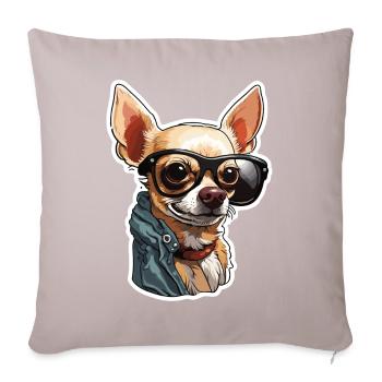 Chihuahua / small dog / animal / tiny / breed - Sofa pillowcase 17,3'' x 17,3'' (45 x 45 cm) - light taupe - Front